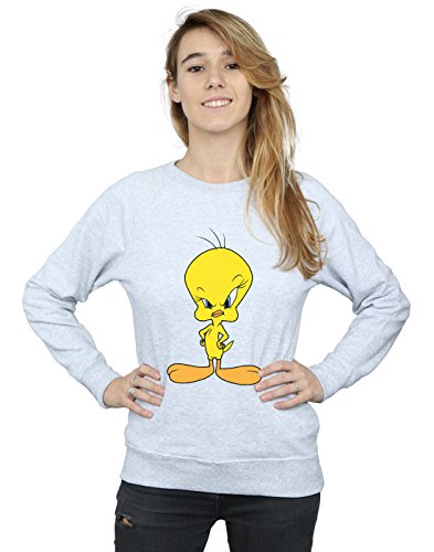 Absolute Cult Looney Tunes Women's Angry Tweety Sweatshirt Heather Grey Large
