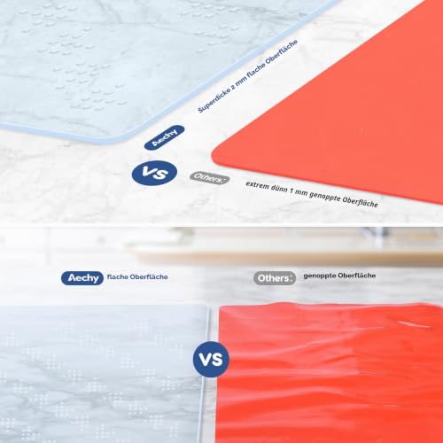 AECHY Silikonmatte Groß, 90L x 60B cm, 2mm Dicke, Halbtransparent Klar – Ansicht 6