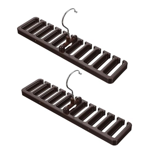 ROMISBABA 2 Piezas Organizador para Cinturones y Pañuelos Colgador Resistente para Armario Soporte Ahorra Espacio para Cinturones y Corbatas Color Marrón Duradero y Compacto