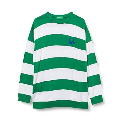 United Colors of Benetton Malla G/C M/L 1036q1902 Suter, Rayas Blanco E Verde 901, XS para Niños Cover