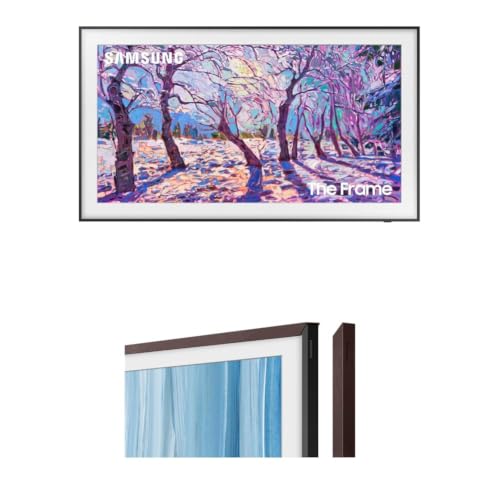 Image of Samsung 32-Inch Class QLED The Frame LS03C Series, 1080p Resolution, (QN32LS03CB) 32 inch The Frame Customizable Bezel (2026 Model), Magnetic, Easy Installation, VG-SCFH32BWBZA, Modern Brown