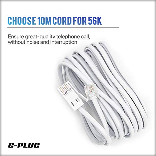 G-PLUG BT to RJ11 Telephone Cable 10m, UK Plug to RJ11 Lead for Landline, Router, Modem, ADSL Broadband, Fax, Sky Box, Virgin Media - Image 2