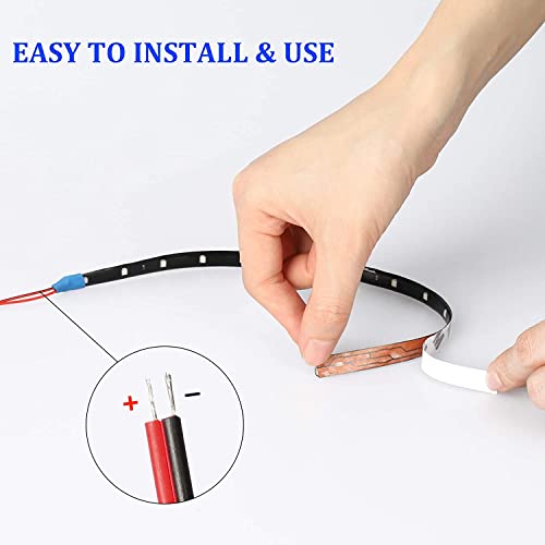 Linkstyle 10 Pack 12V Blue Waterproof Car Interior Exterior Led Strip Light 30Cm 15Leds Flexible Car Underglow Lights For Car Motorcycles Golf Cart Bicycle Decoration Golf Cart Led Lights Underbody #TOP4