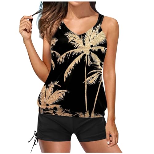 Maillot de bain deux pièces tankinis femme avec haut et short de bain confortable pour le sport