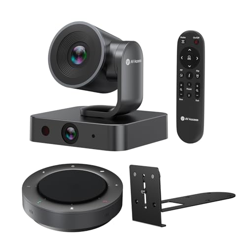 4K Conference Room Camera System, AI Auto-Tracking PTZ Camera 15x Zoom(3x Optical) with Bluetooth Speakerphone Set, 120° Wide-Angle, 16-Foot Mic Pickup, for Zoom YouTube Teams OBS and More