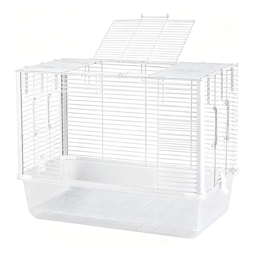 Jaula grande para loros con chasis elevado y visor transparente para ninfas 2