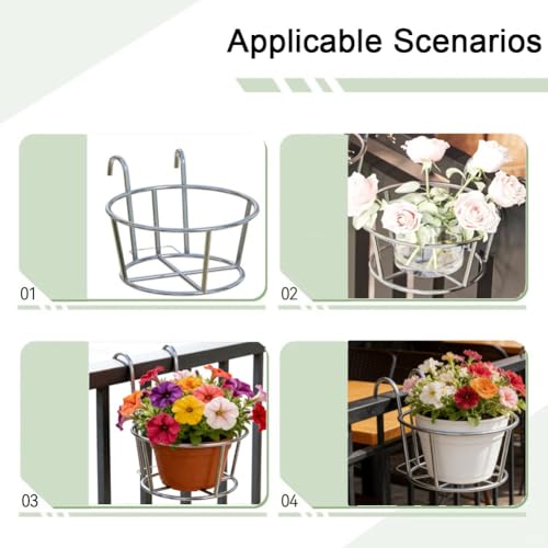 Cesta colgante para flores que ahorra espacio en balcones pequeños 6