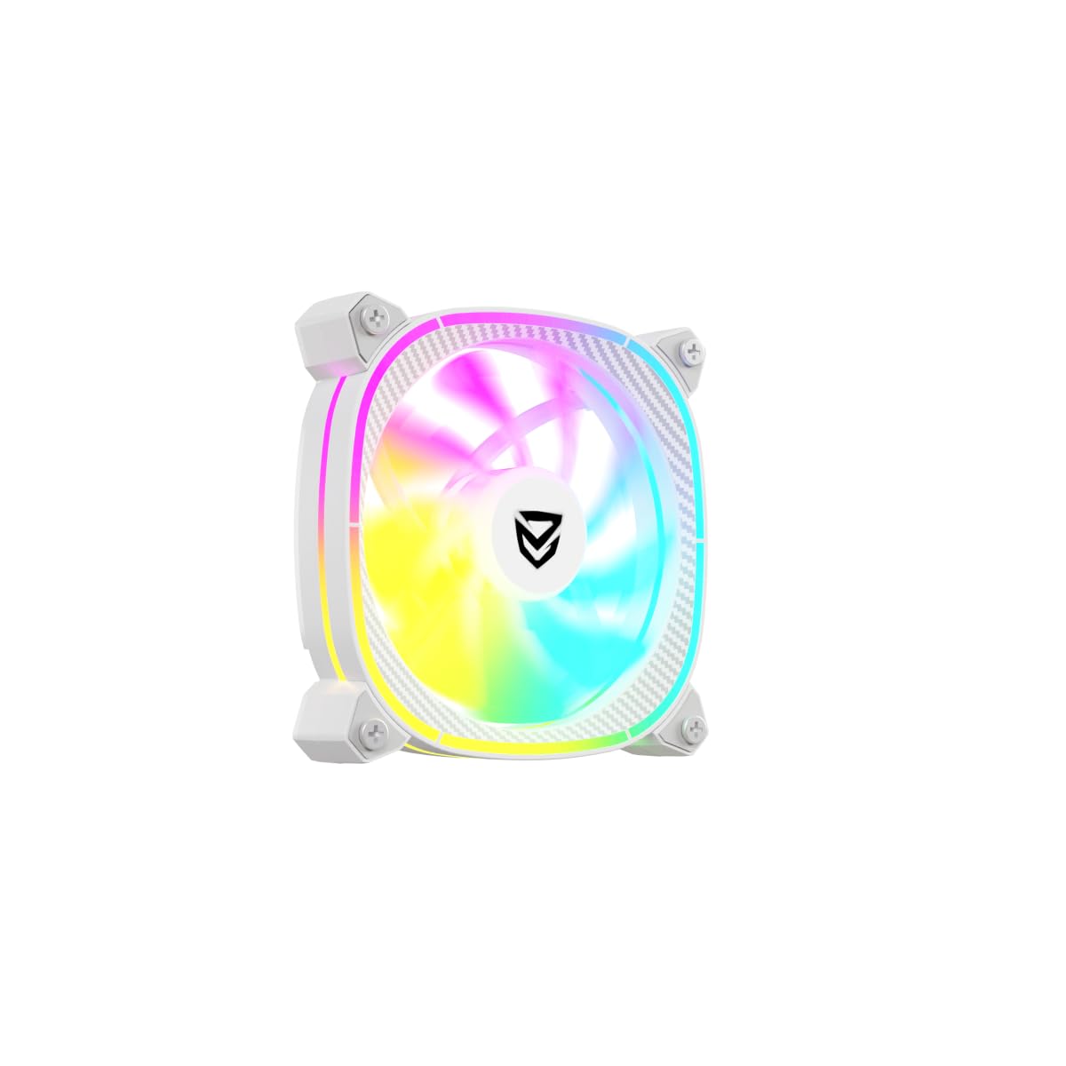 Nfortec ventilador de alto rendimiento Blanco, ATRIA X 120mm Fan RGB,DC 12V(FAN) 5V(LED),80-1800RPM,4-pin PWM & 3-pin ARGB,silencioso para refrigeración líquida Atria X White