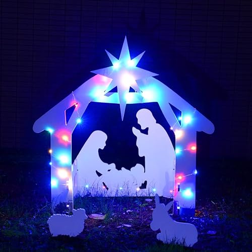 Jazipo Large Nativity Scene Outdoor, Weather-Resistant Nativity Set Christmas Holy Family Christmas Decorations Outdoor For Front Yard thumb #4