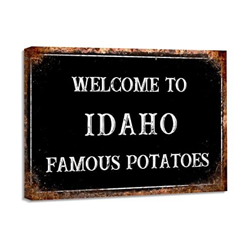 Toile Welcome to Idaho Famous Potatoes 40x50 cm : la solution pour réveiller un mur blanc