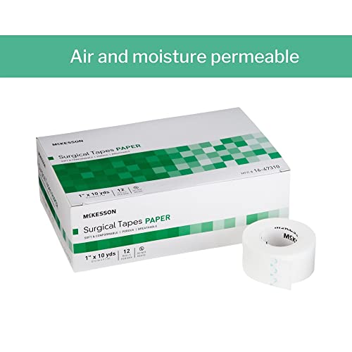 Mckesson Surgical Tape, Non-Sterile, Air Permeable Paper, 1 In X 10 Yd, 12 Count #TOP4