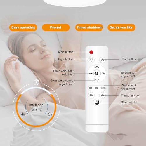 Ventilateur de plafond avec éclairage idéal pour chambre et appartement - 4