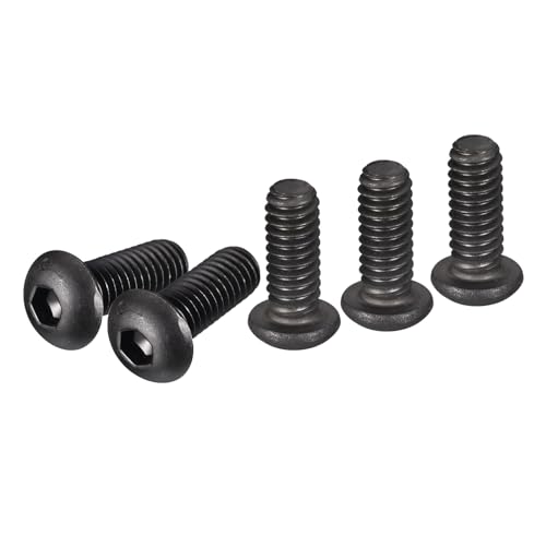 Image of DTGN 1/4-20x5/8" Button Head Socket Cap Screws - 25Pack - Good for Machine - Carbon Steel Black Oxide - Hex Drive Full Thread UNC Fasteners