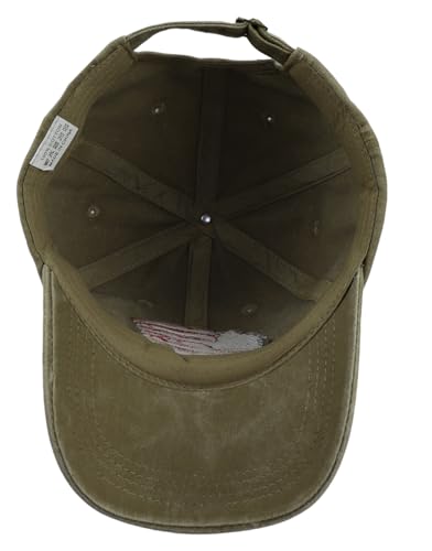 Image of American Flag Hats for Men Women, Embroidered Adjustable Cotton USA Baseball Cap