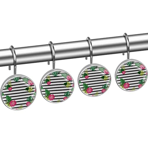 Crochets rideau de douche double glissement pour tringle de bain - 3