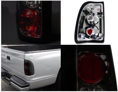 SPEC-D TUNING Smoke Lens Tail Lights Compatible with 1997-2004 Dodge Dakota Left + Right Pair Assembly