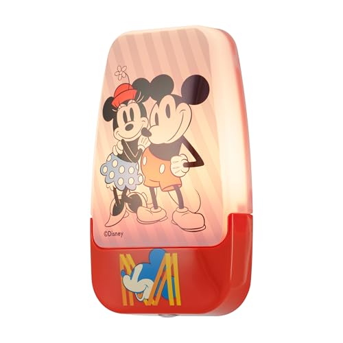 Disney Mickey and Minnie Night Light for Kids Plug in LED Nightlight Plug Into Wall Birthday Gift for Boy Girl Toddler Baby Kids Room Bedroom Bathroom Nursery Essentials UL Listed 66812