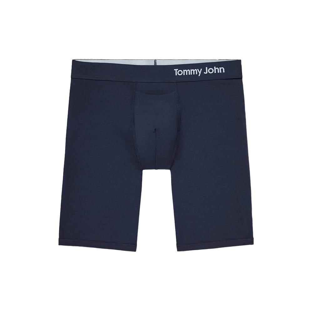 Tommy John Men’s Underwear, Supima Cool Cotton Boxer Briefs with Contour Pouch and Longer 8" Inseam, Comfortable Fabric