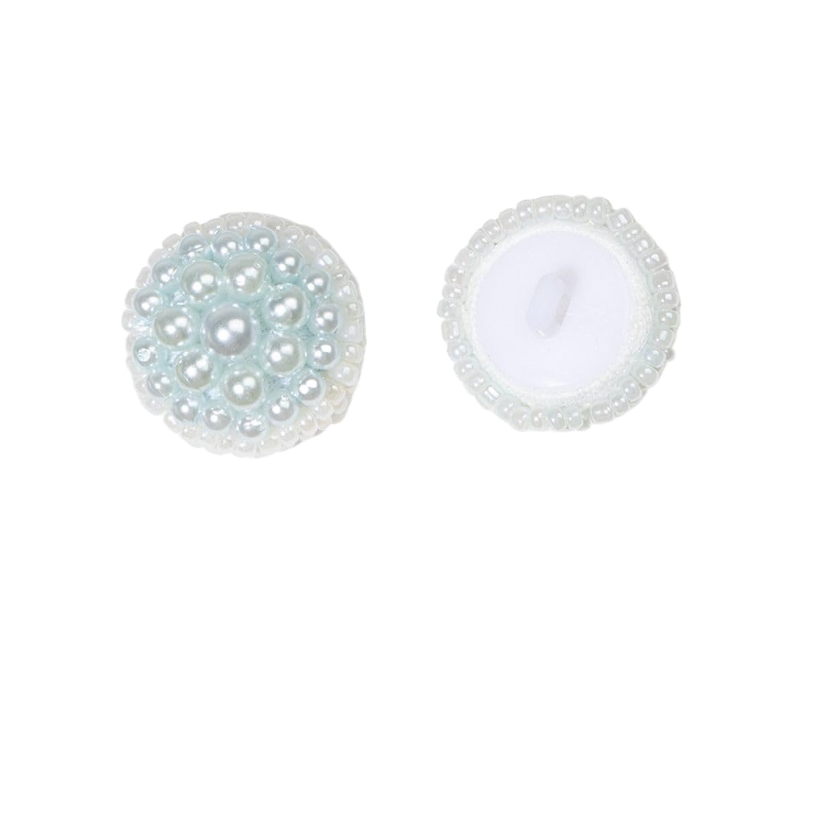 ROMDANTY Handmade Pearl Beaded Buttons, Vintage Decorative Sewing Buttons for Coats, Sweaters, Cardigans, Craft Embellishments, Custom Clothing Accessories
