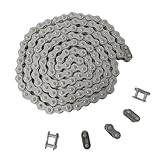 AZSSMUK 420 Motorcycle Chain Carbon Steel Material + 5 Connecting Links,420 Standard Roller Chain for 110cc 125cc Dirt Pit Bike ATV Quad Go Kart Scooter (132 Link)