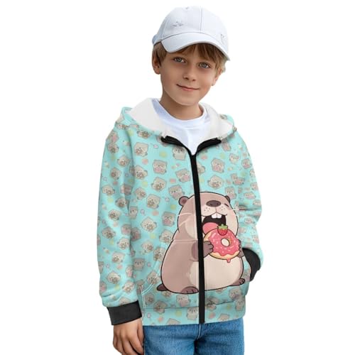Fleece Hoodies for Kids Long Sleeve Zip Up Jacket Cute Hooded Sweatshirt with Pocket Relax Fit Workout Coat2