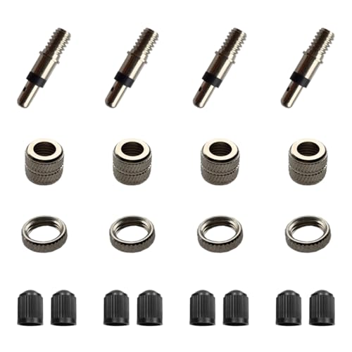Fahrradventil Ersatz Set, 4 Stück Fahrradventil Adapter,Ventil-Mutter,...