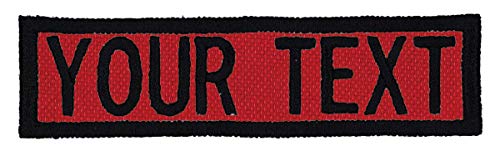 Custom Morale Name Tapes With Border, Personalized Text Patch Red #TOP16