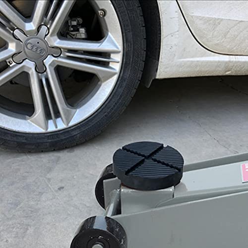 Ometter Floor Jack Rubber Pad, 2 Packs Universal Floor Jack Rubber Pad, Jack Pad Adapter Pinch, Cross Groove Design, Weld Side Frame Rail Protector Puck/Pad #TOP5