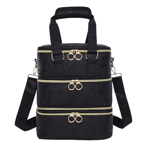 Vernis à ongles trousse de rangement Milageto étui robuste noir avec trois compartiments