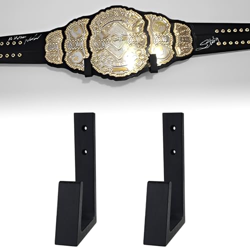Wrestling Belt Wall Display Holder Compatible with WWE Belts, Wooden Horizontal Championship Belt Hanger Wall Mount, Durable & Easy to Install Title Belts Rack Organizer