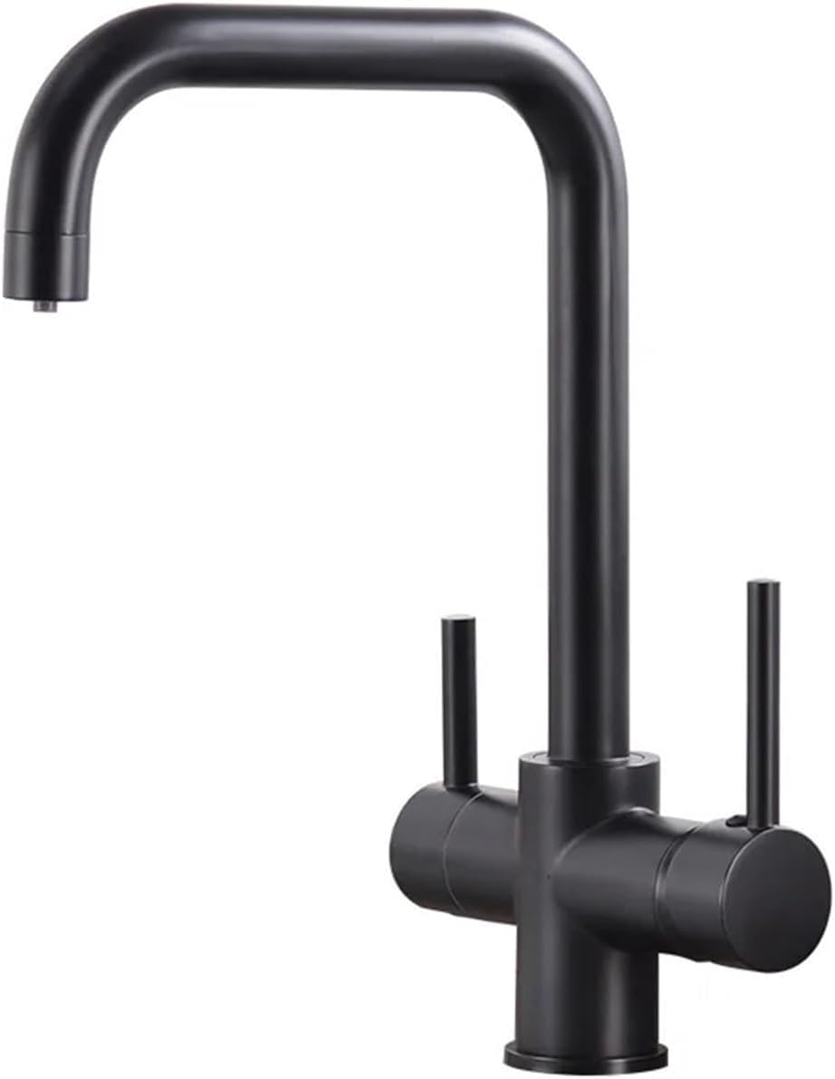 Filter Kitchen Faucets with Drinking Water 3 in 1 Purification Mixer Tap (Black)
