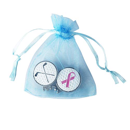 Myartte Golf Ball Marker Hat Clip Poker Chip 0.96 Inch Ball Markers Golf Gift For Men Women Golfer Assorted Pattern Stainless Iron 2 Hat Clip With 2 Golf Marker (Total 4 Pcs) #TOP6