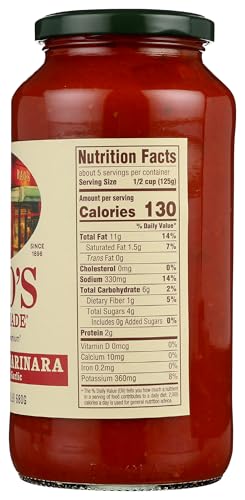 Image of Rao's Homemade Tomato Sauce, Sensitive Formula, 24 oz, Pasta Sauce, Carb Conscious, Keto Friendly, All Natural, Premium Quality, No Onions or Garlic, With Italian Tomatoes & Olive Oil