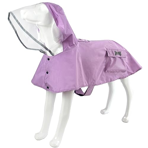 Waterproof Dog Raincoat Adjustable Reflective Lightweight Pet Rain Clothes with Poncho Hoodlarge Light Purple  Cucciolini Doodles Waterproof dog raincoat adjustable reflective lightweight pet rain clothes with poncho hoodlarge light purple   cucciolini doodles