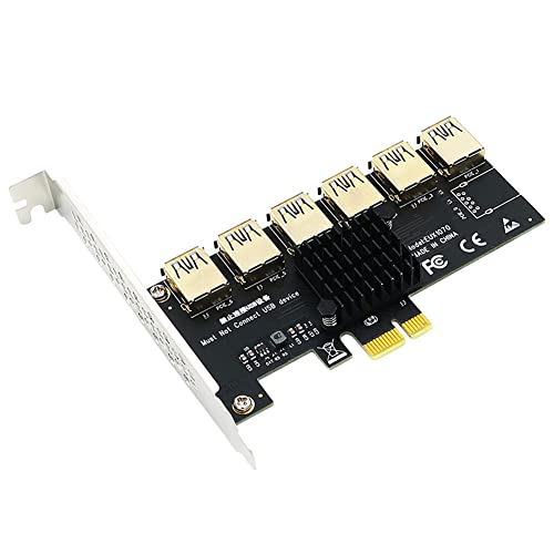 Adaptateur Riser pour Carte Vidéo BTC Mining Multiplicateur 6 Ports USB 3.0 Hub