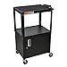 H WILSON W42ACE Adjustable Height Cabinet AV Cart, Black