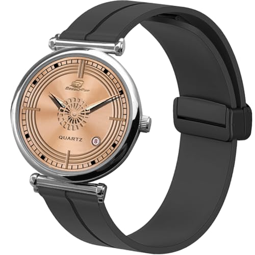 Image of DOUBLERUN Date Function White Color Silicone Strap Analog Wrist Watch for Men S 26-00-0
