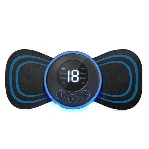Image of EMS Muscle Stimulator Electric Handheld Mini Portable Electric Rechargeable Neck, Shoulder and Body Butterfly Massager for Pain Relief and Health & Personal Care (Blue, Medium- 1 Pc)