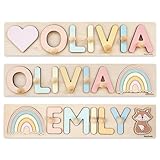 Name Puzzle With Pegs Personalized Wooden Name Puzzle Wooden Toys Custom Name Puzzle by BusyPuzzle Personalized Birthday Baby 1 Year Old Gifts Boy and Girl Easter Gifts for Kids Pink