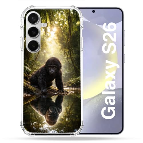 Coque renforcée Samsung S26 gorille aux reflets métallisés