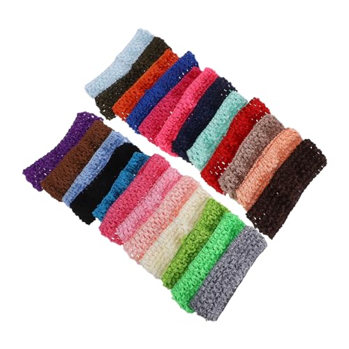 24pcs Elastic Crochet Headbands Stretchy Bands for Boy Girl and Young Comfortable Non Irritating Random Colors Random Color