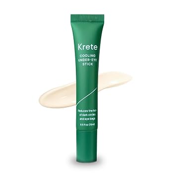 KRETE Cooling Under-Eye Stick with Liposomal Caffeine and Tripeptide-5 - Helps with Dark Circles and Puffiness, Vegan & Cruelty-Free, 15ml