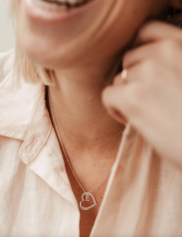 Miniatura 3 de 925 Sterling Silver Infinity Heart Pendant Initial Necklaces Silver Necklace Zircon Pendant Necklaces for Women Jewelry Gift for Women Wife Girls