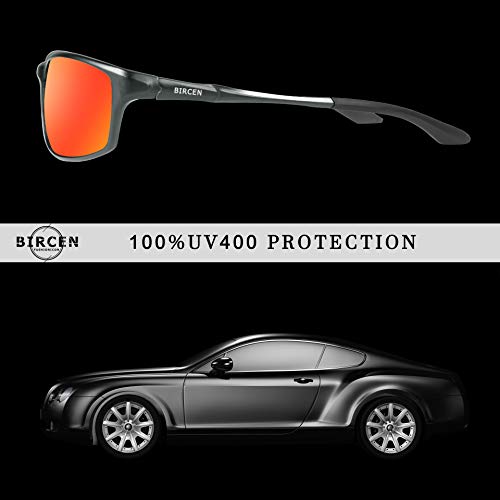 BIRCEN Polarized Mens Sunglasses: UV Protection Black Blue Shades for Men Sport Driving with Al-Mg Metal Frame - Thumbnail 5