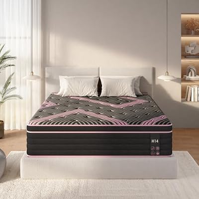 Diggtek King Size Mattress, 10 Inch Hybrid Mattress in a Box, Medium Firm, Individually Pocketed Springs & Memory Foam, Motion Isolation, Pressure Relief, Breathable