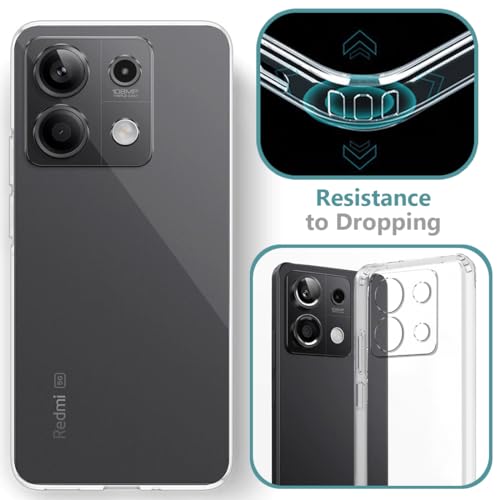 Image of Fashionury Crystal Clear Case for Redmi Note 13 5G | Yellowing Resistance | Transparent TPU Silicone | Raised Camera Lips | Slim Transparent Cover