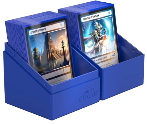 Image of Ultimate Guard Boulder Solid 100+, Deck Case for 100 Double-Sleeved TCG Cards, Blue, Secure & Durable Storage for Trading Card Games, No Transparency
