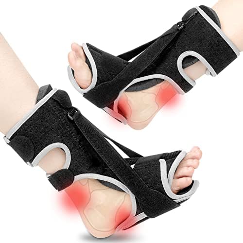 2 Pack Plantar Fasciitis Night Splint with Arch Support, Plantar Fasciitis Relief Brace, 2 Adjustable Straps Plantar Fasciitis Night Splint Relief Plantar Fasciitis, Foot Drop, Achilles Tendonitis, Day&Night