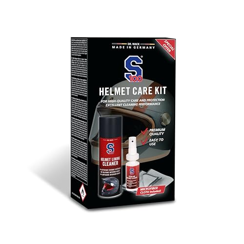 Kit entretien casque S100 Dr. Wack avec nettoyant intérieur, spray visière et microfibre