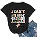 Zoemghc Pregnancy Announcement Shirts Growing A Human Shirt Women Cute Funny Graphic Maternity Tees Pregnant Mom Gifts Tops(Black,L)